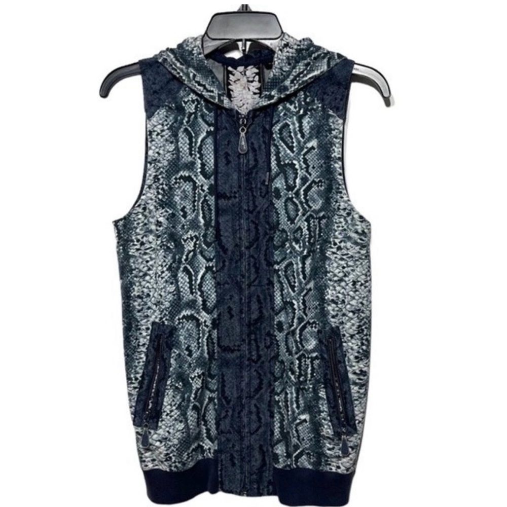 Snakeskin Pattern Sleeveless Hoodie